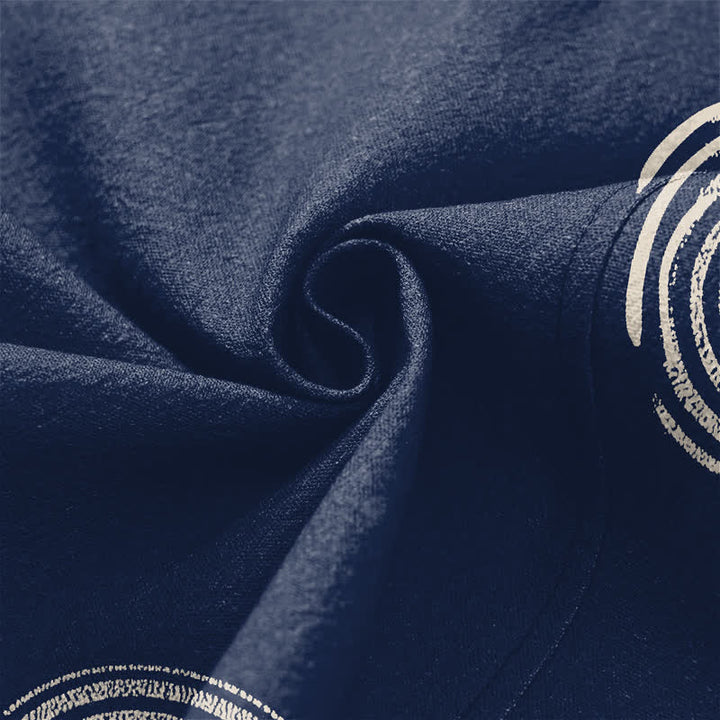Buddha Stones Kimono pour homme en coton à motif spirale concentrique, ouvert sur le devant - image 5
