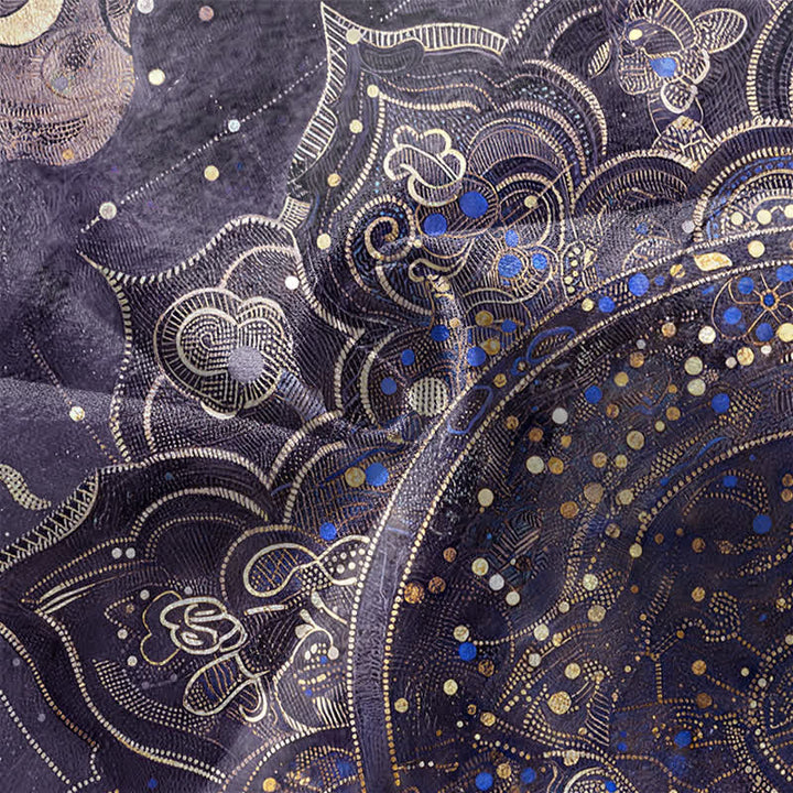 Buddha Stones Kimono pour homme en coton à motif mandala galactique ouvert sur le devant - image 5