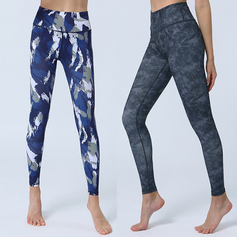 Legging taille haute pour femme avec imprimé Buddha Stones , fleurs, feuilles, sport, fitness, yoga - image 0