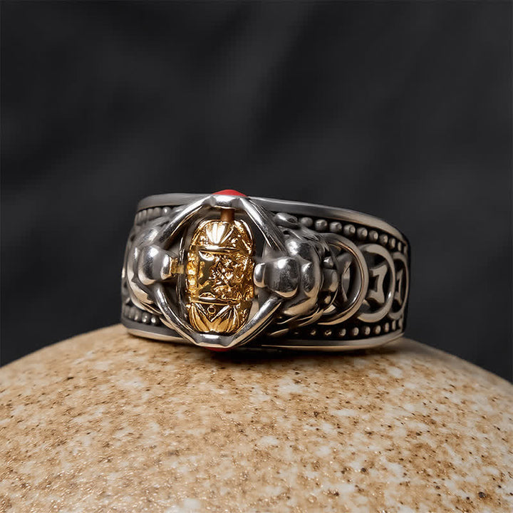 Buddha Stones Bague ajustable Pi Xiu en cuivre, pièce chinoise porte-bonheur - image 3