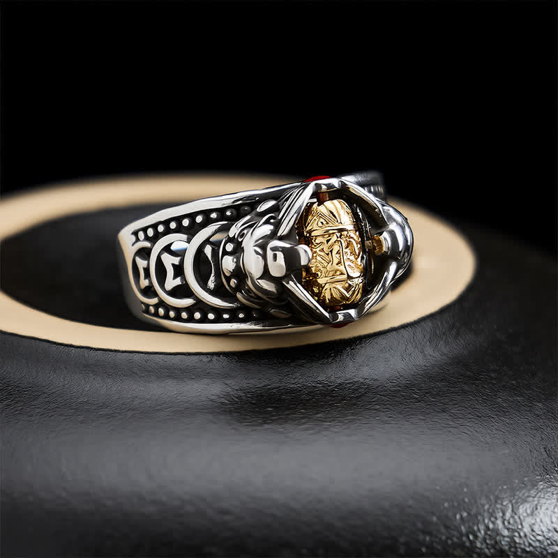 Buddha Stones Bague ajustable Pi Xiu en cuivre, pièce chinoise porte-bonheur - image 2