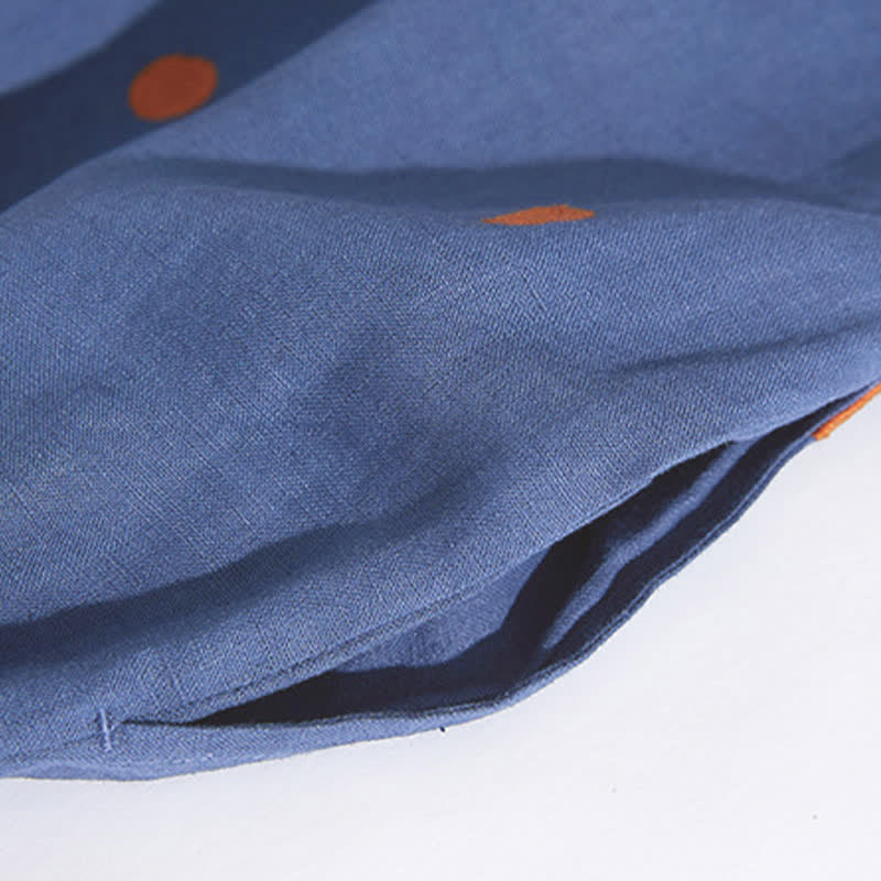 Robe midi femme à manches courtes, lacée, à pois et poches, ornée de Buddha Stones - image 3