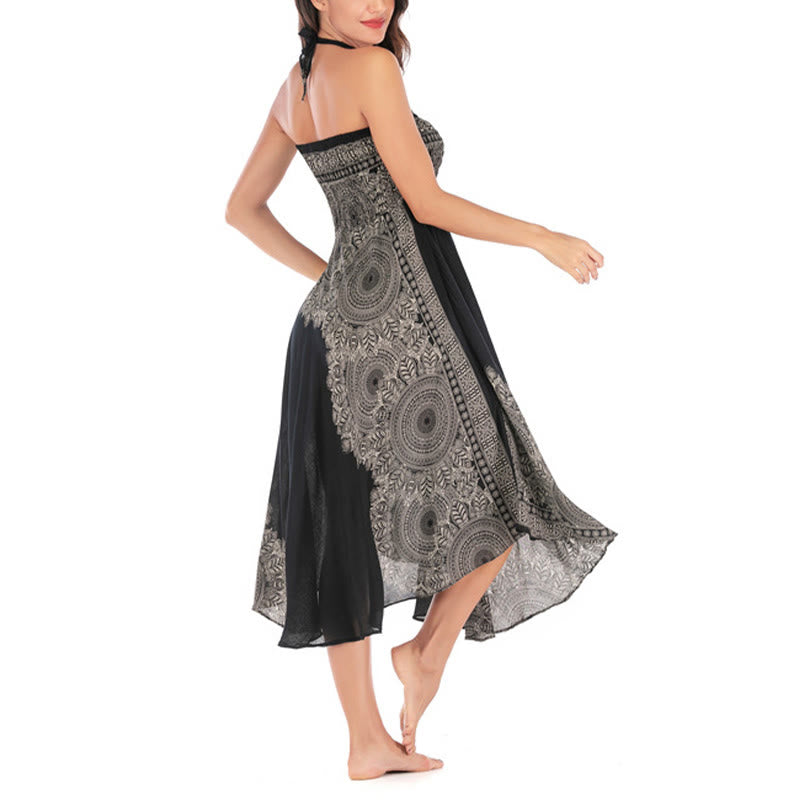 Robe jupe de plage style bohème à fleurs mandala avec Buddha Stones et deux styles - image 18