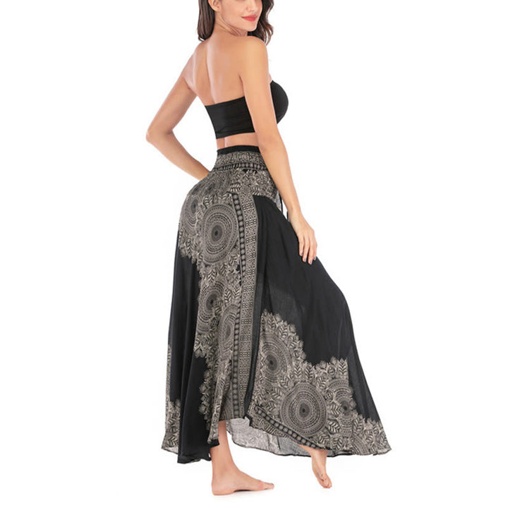 Robe jupe de plage style bohème à fleurs mandala avec Buddha Stones et deux styles - image 16