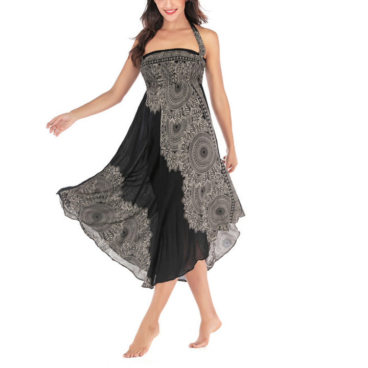 Robe jupe de plage style bohème à fleurs mandala avec Buddha Stones et deux styles - image 19
