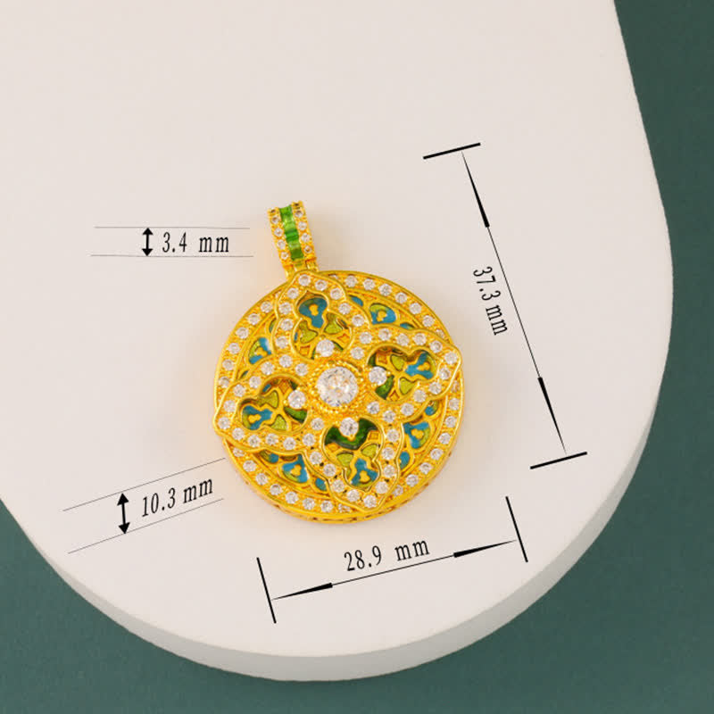 Buddha Stones Collier pendentif rond énergétique en laiton plaqué or en forme de gourde - image 11