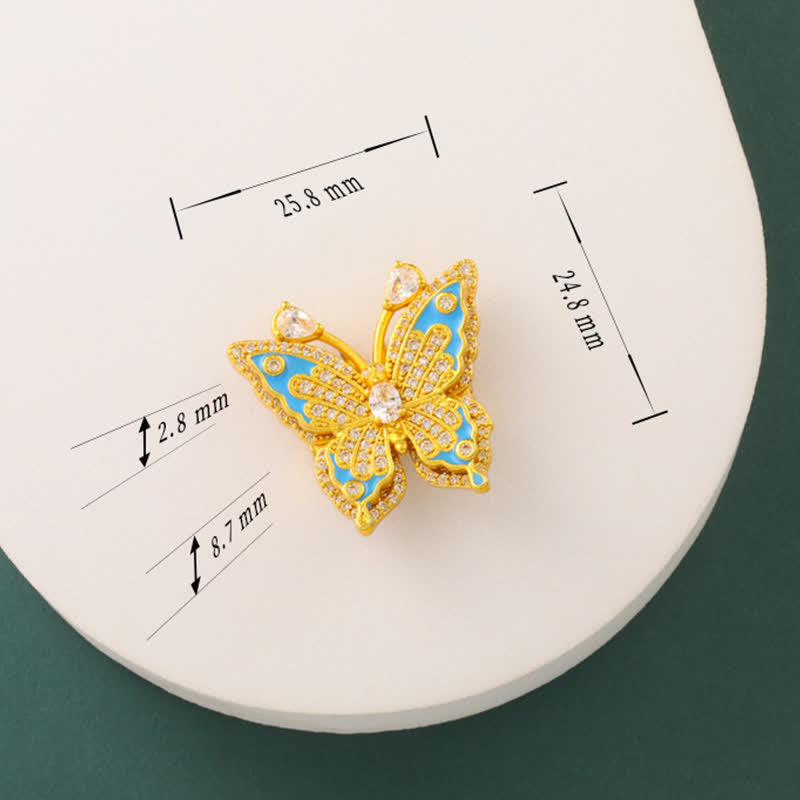 Buddha Stones Collier pendentif papillon en laiton plaqué or - image 11