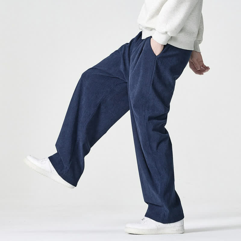 Buddha Stones Pantalon d'automne-hiver décontracté, coupe droite, fermeture éclair, avec poches - image 3