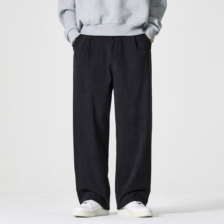 Buddha Stones Pantalon d'automne-hiver décontracté, coupe droite, fermeture éclair, avec poches - Noir - US/UK/AU46, EU56 (5XL) - image 8