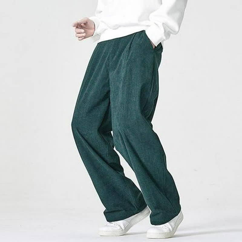 Buddha Stones Pantalon d'automne-hiver décontracté, coupe droite, fermeture éclair, avec poches - image 7