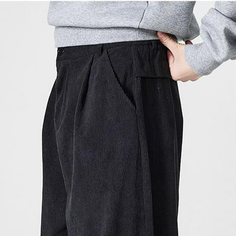 Buddha Stones Pantalon d'automne-hiver décontracté, coupe droite, fermeture éclair, avec poches - image 13