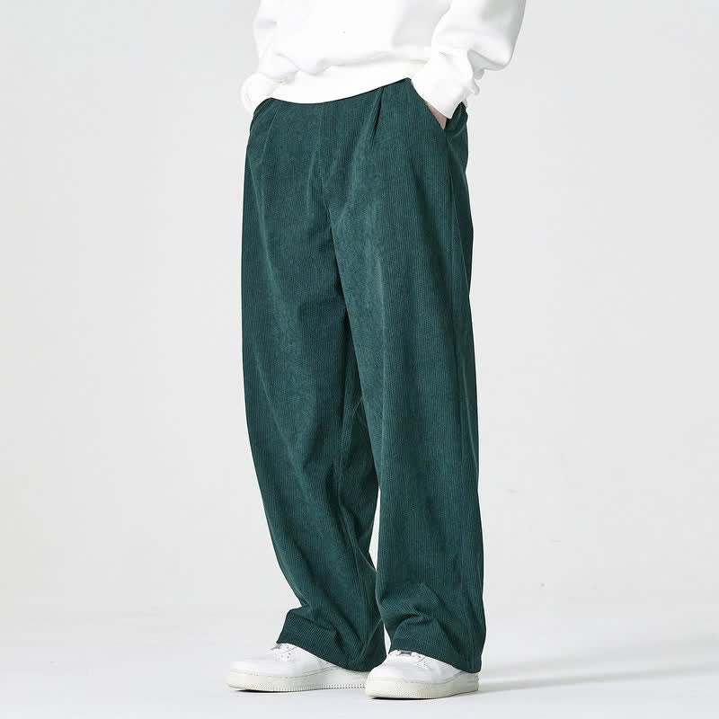 Buddha Stones Pantalon d'automne-hiver décontracté, coupe droite, fermeture éclair, avec poches - image 5