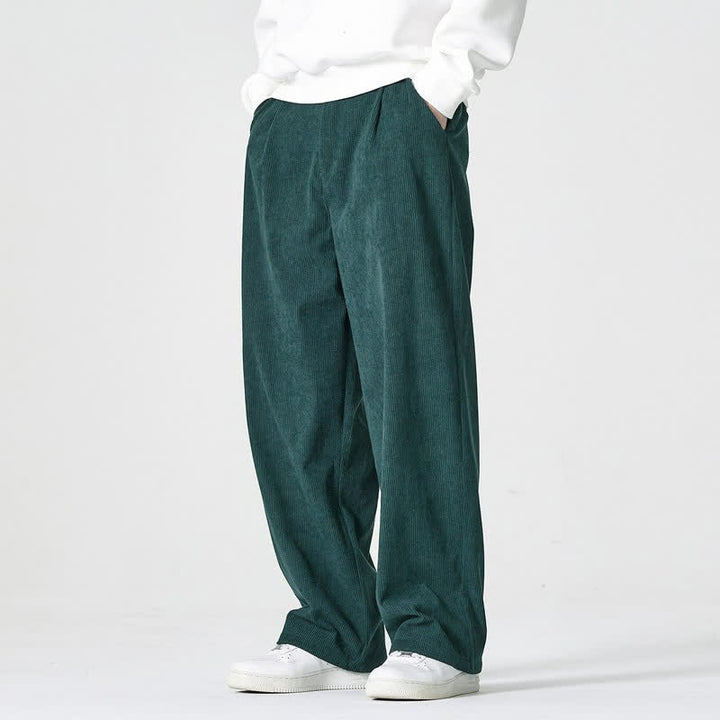 Buddha Stones Pantalon d'automne-hiver décontracté, coupe droite, fermeture éclair, avec poches - image 5