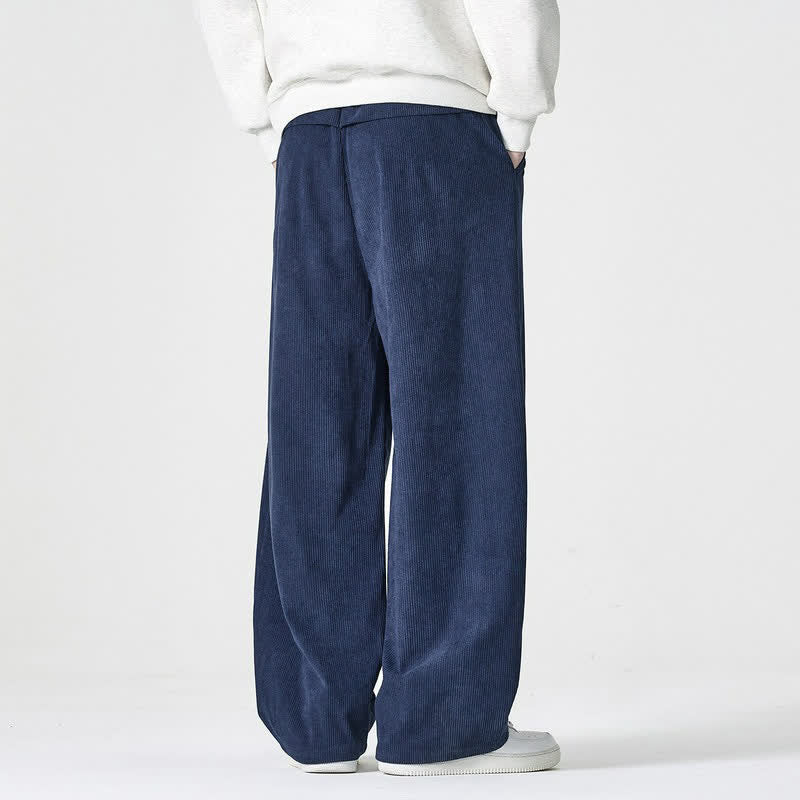 Buddha Stones Pantalon d'automne-hiver décontracté, coupe droite, fermeture éclair, avec poches - image 2