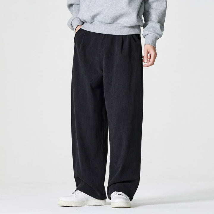 Buddha Stones Pantalon d'automne-hiver décontracté, coupe droite, fermeture éclair, avec poches - image 10