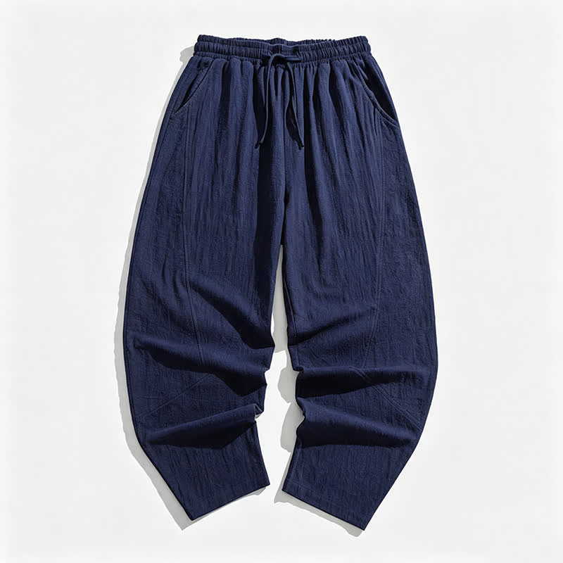 Buddha Stones Pantalon harem homme décontracté, minimaliste, à cordon de serrage, avec poches, printemps/automne - image 1