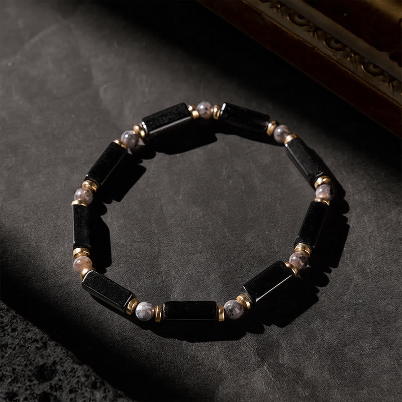 Buddha Stones Bracelet de protection en onyx noir avec perle en cuivre - image 4