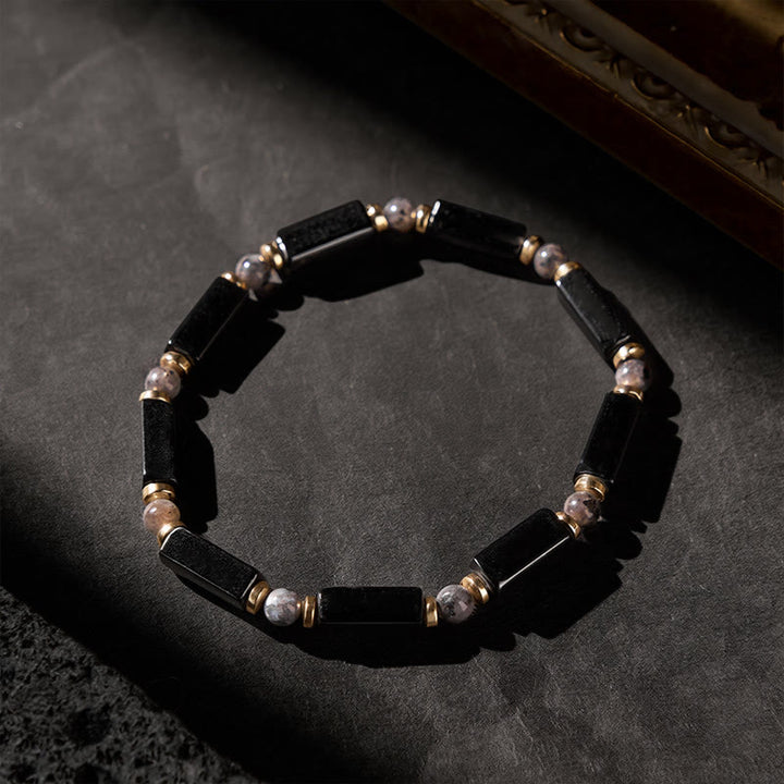 Buddha Stones Bracelet de protection en onyx noir avec perle en cuivre - image 4