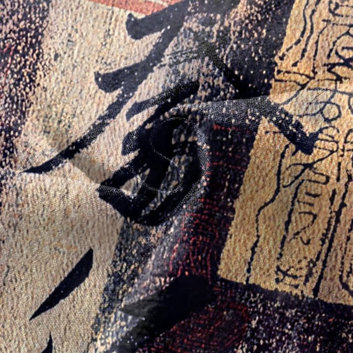Buddha Stones Kimono pour homme en coton, motif bambou et calligraphie zen, ouvert sur le devant - image 5