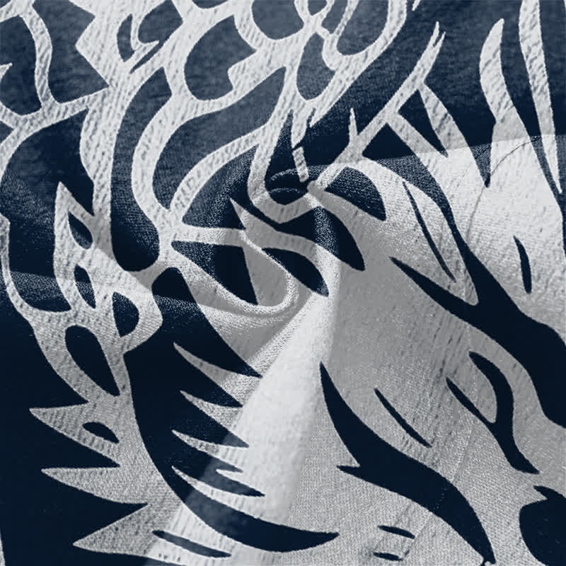 Buddha Stones Kimono pour homme en coton, motif traditionnel de dragon et de nuage, ouvert sur le devant. - image 5