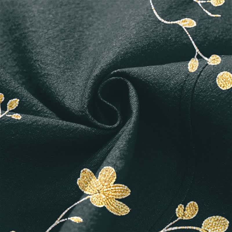 Buddha Stones Kimono pour homme en coton à motif floral Dragon Tide, ouvert sur le devant - image 5