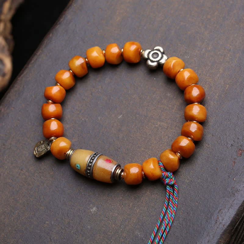 Buddha Stones Bracelet de perles d'os Seigneur de la Forêt des Cadavres, Force et Protection - Zakiram - 10×7 mm - image 3
