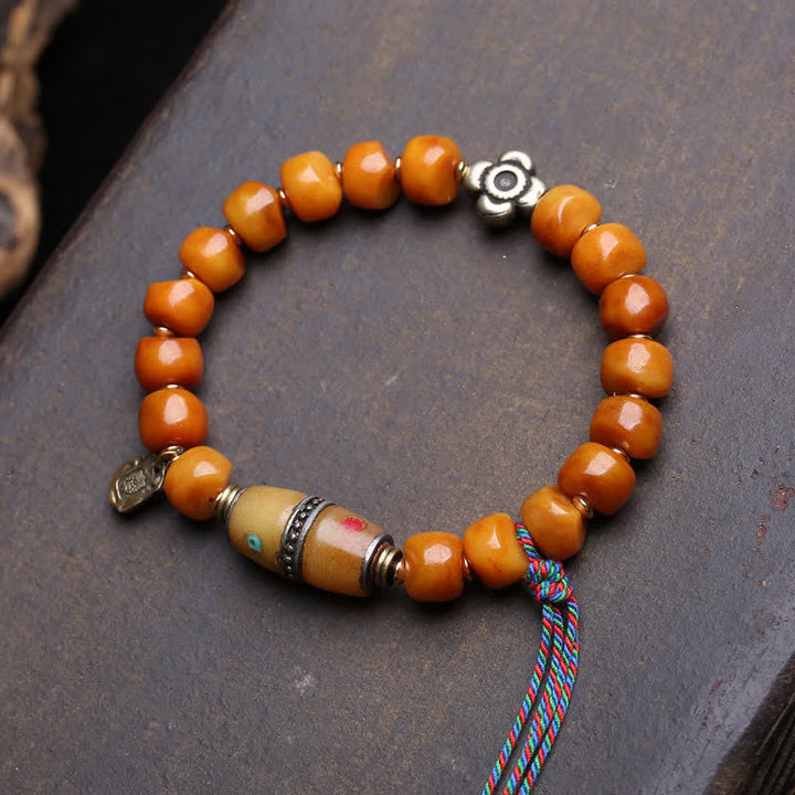 Buddha Stones Bracelet de perles d'os Seigneur de la Forêt des Cadavres, Force et Protection - Zakiram - 10×7 mm - image 3