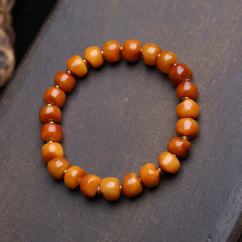 Buddha Stones Bracelet de perles d'os Seigneur de la Forêt des Cadavres, Force et Protection - Perles simples - 10×7 mm - image 4