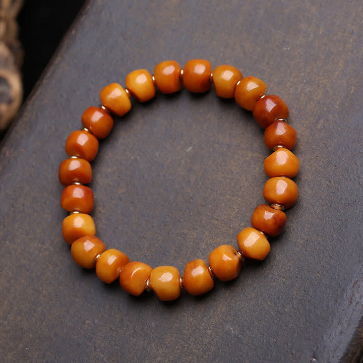 Buddha Stones Bracelet de perles d'os Seigneur de la Forêt des Cadavres, Force et Protection - Perles simples - 10×7 mm - image 4