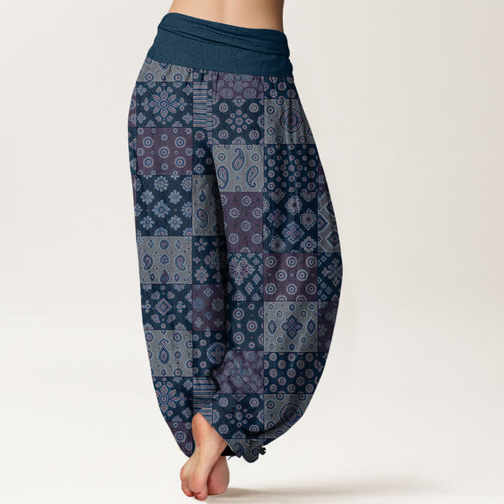 Buddha Stones Pantalon harem bohème en coton patchwork à motif cachemire et taille élastique pour femme - image 7
