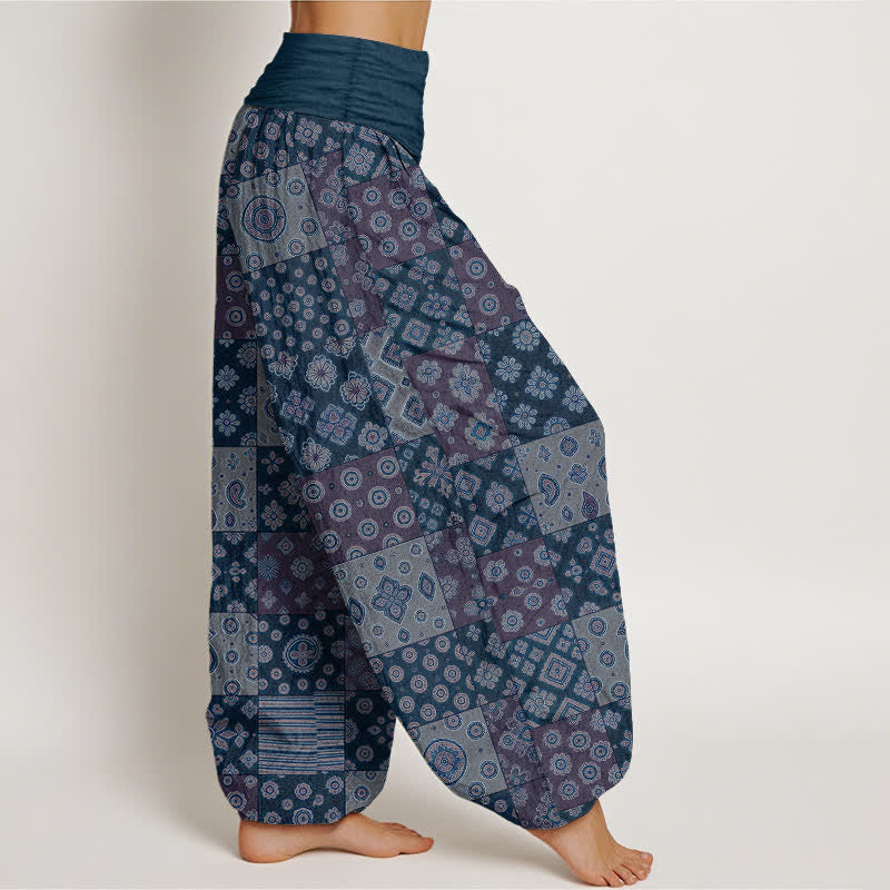 Buddha Stones Pantalon harem bohème en coton patchwork à motif cachemire et taille élastique pour femme - image 6