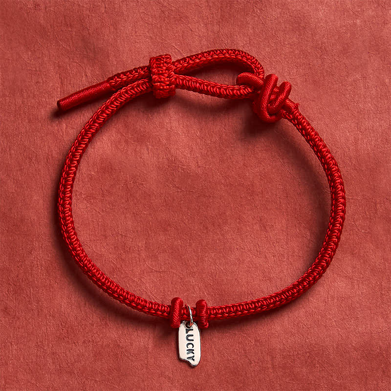Buddha Stones Bracelet porte-bonheur ajustable en fil rouge tressé à la main - Rouge - 5,91-7,48 pouces (15-19 cm) - image 0