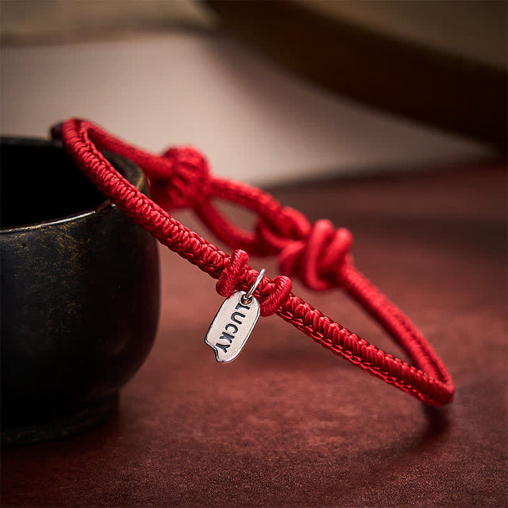 Buddha Stones Bracelet porte-bonheur ajustable en fil rouge tressé à la main - image 7