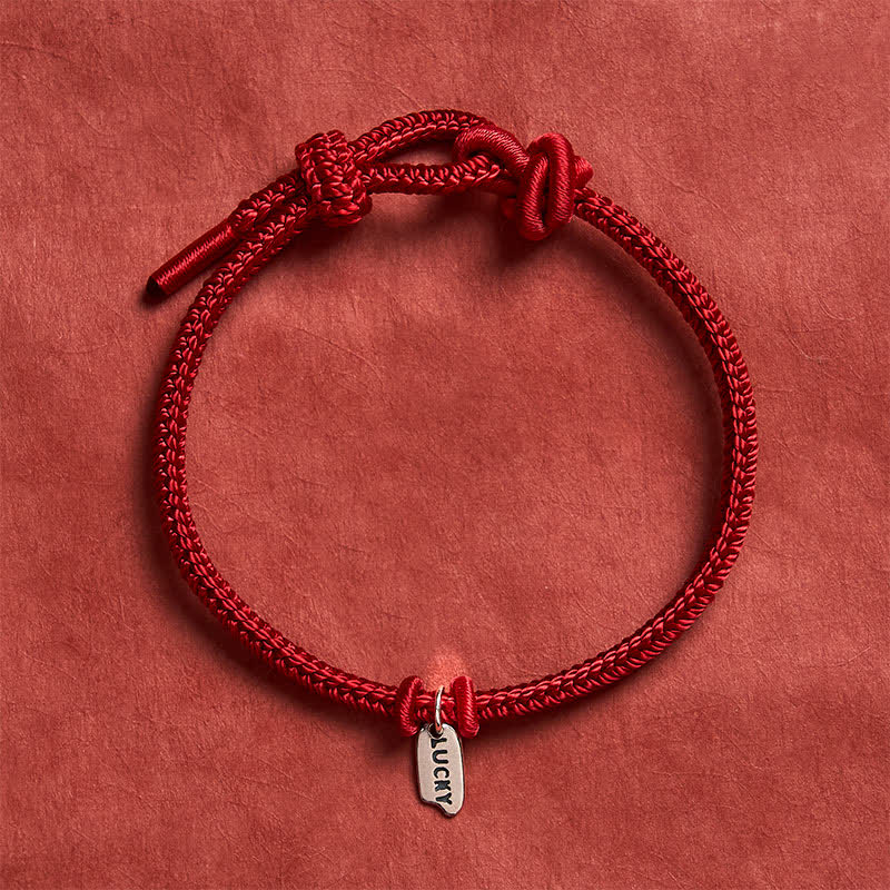 Buddha Stones Bracelet porte-bonheur ajustable en fil rouge tressé à la main - Rouge foncé - 5,91-7,48 pouces (15-19 cm) - image 6