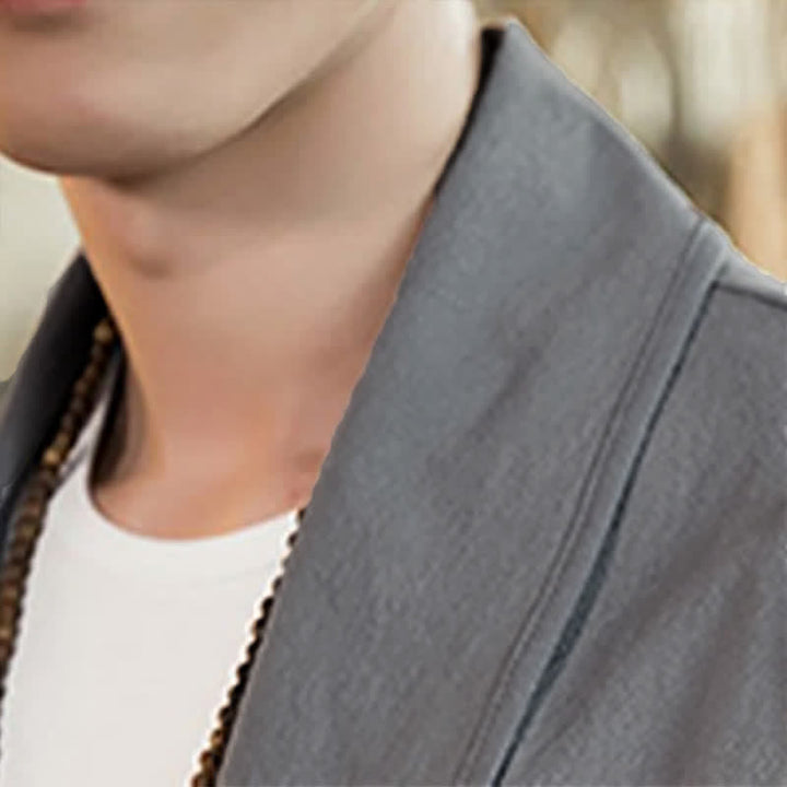 Buddha Stones Kimono homme uni, minimaliste et décontracté, idéal pour le printemps et l'automne - image 12
