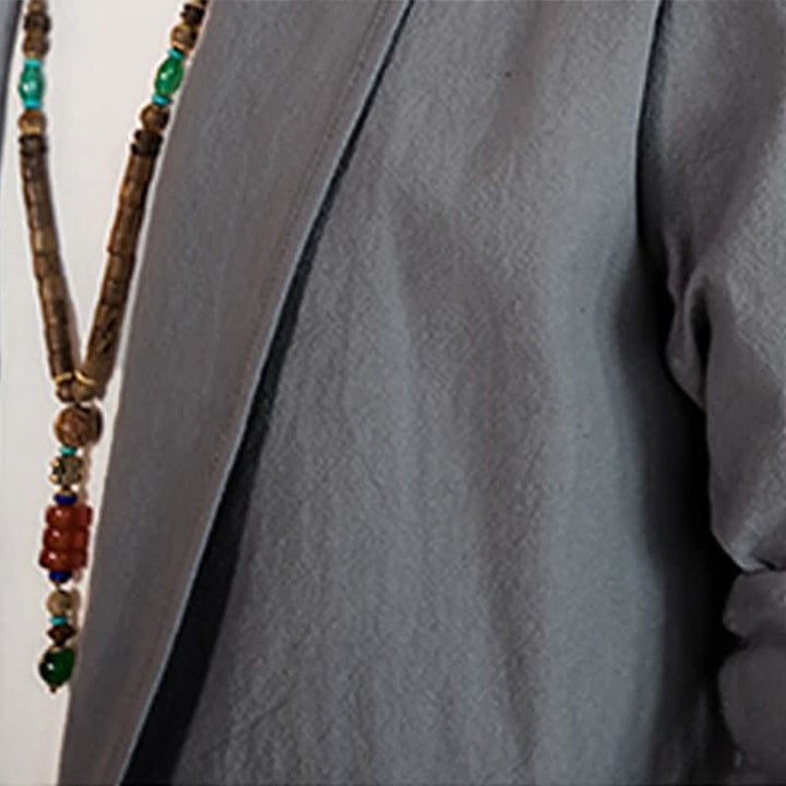 Buddha Stones Kimono homme uni, minimaliste et décontracté, idéal pour le printemps et l'automne - image 13