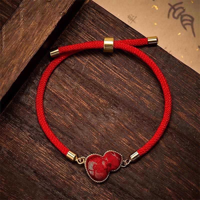 Buddha Stones Bracelet de protection en brocart de gourde Red String Song - image 3
