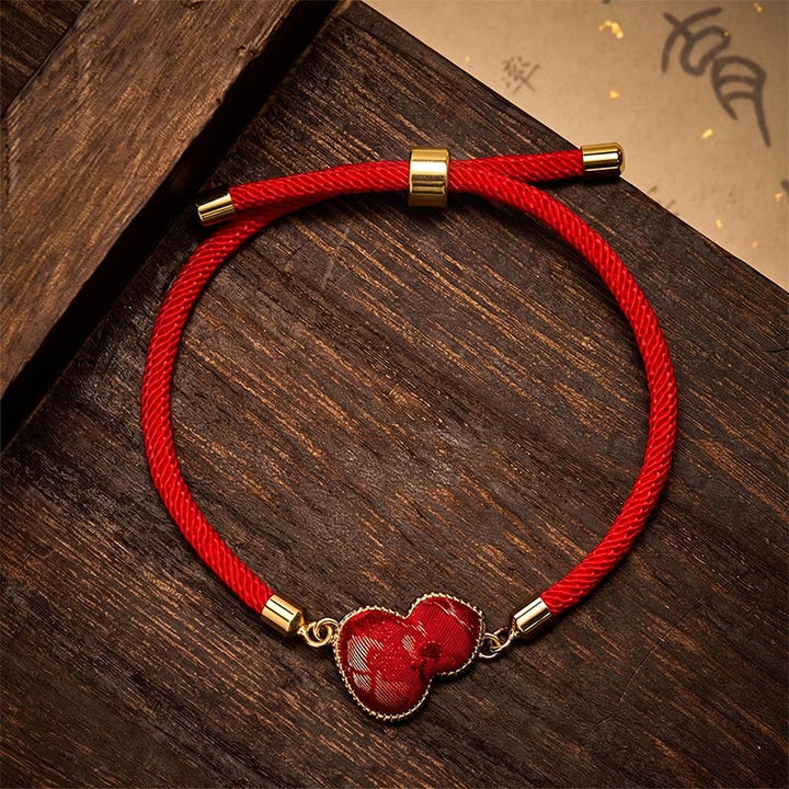 Buddha Stones Bracelet de protection en brocart de gourde Red String Song - image 3