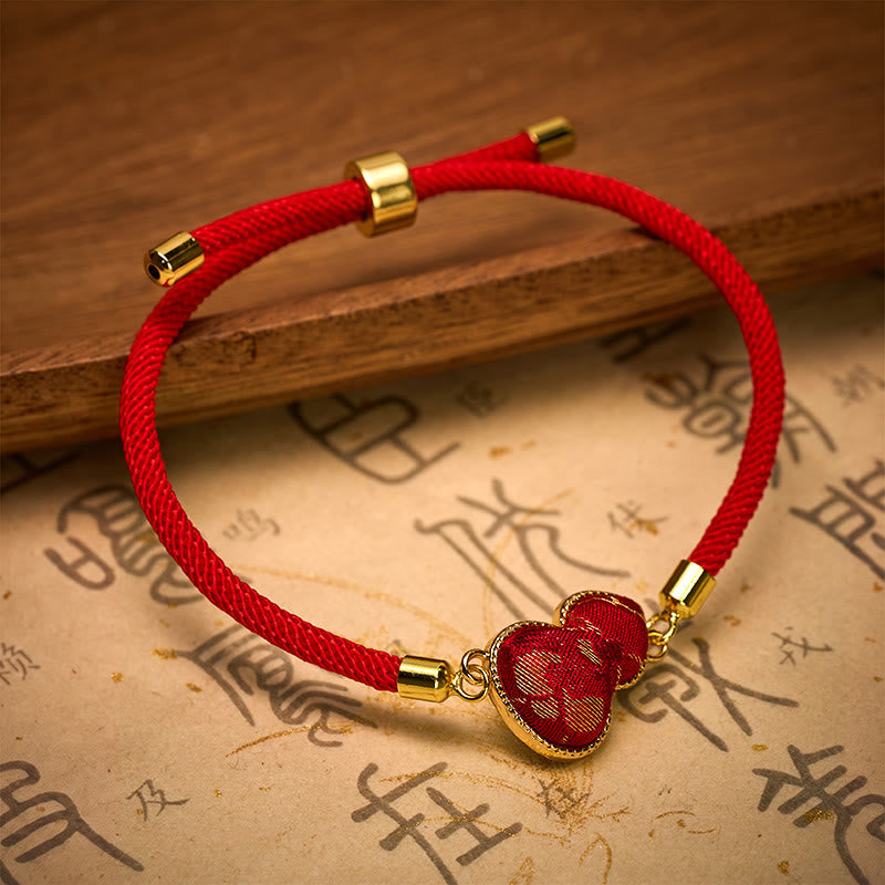 Buddha Stones Bracelet de protection en brocart de gourde Red String Song - image 2