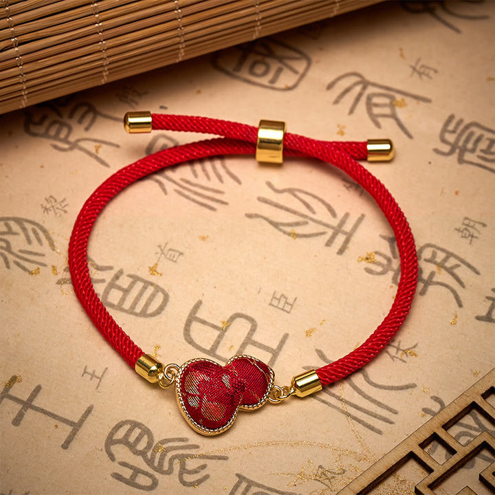 Buddha Stones Bracelet de protection en brocart de gourde Red String Song - image 4