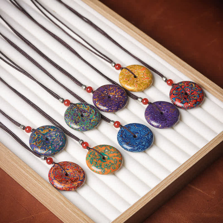 Buddha Stones Collier pendentif en cordon tressé avec boucle de la paix - image 0
