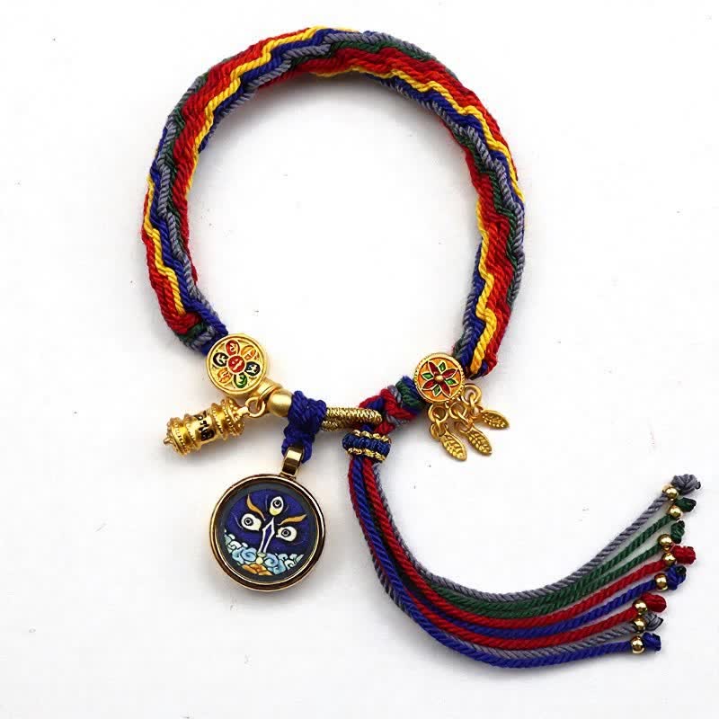 Buddha Stones Bracelet renforcé Om Mani Padme Hum en acier titane tibétain - Couleurs sombres - image 10
