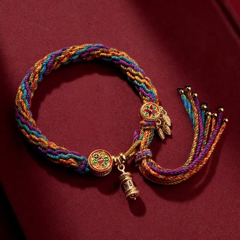 Buddha Stones Bracelet tibétain de pureté Om Mani Padme Hum en cordon tissé à la main - Om Mani Padme Hum - image 0
