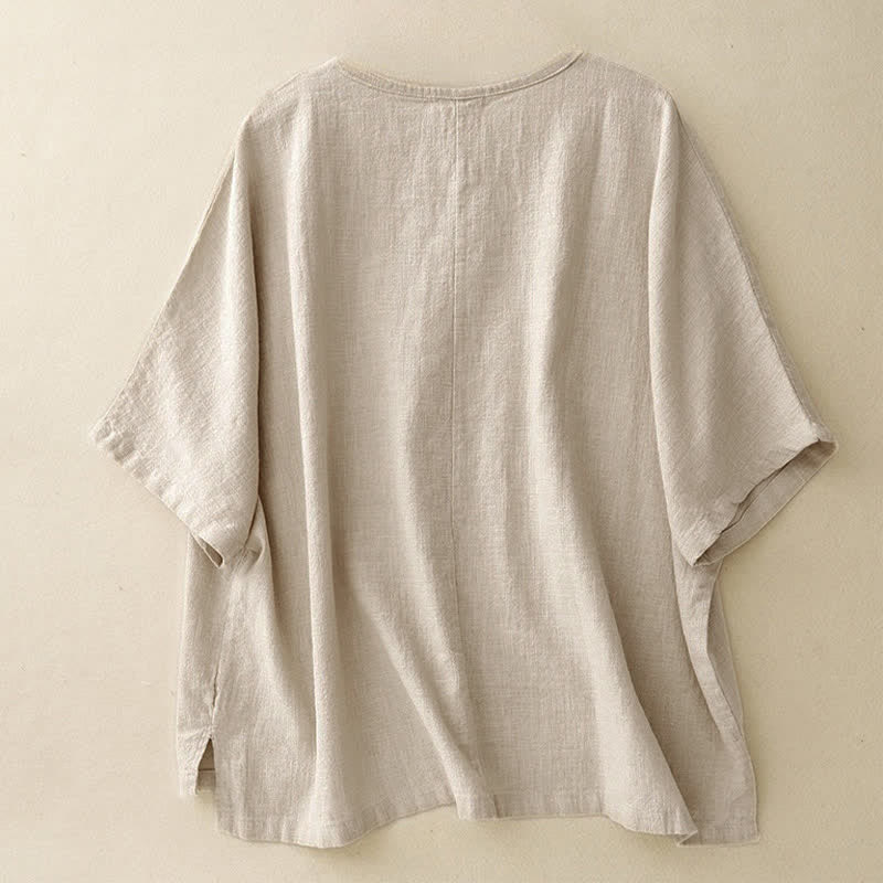 T-shirt ample à manches courtes et col rond pour femme, motif Buddha Stones - image 1