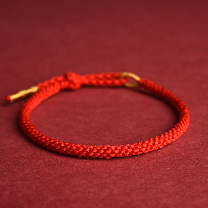 Buddha Stones Bracelet de protection ajustable en fil rouge tissé à la main - Rouge - image 6