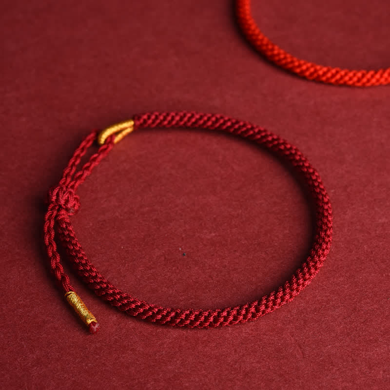 Buddha Stones Bracelet de protection ajustable en fil rouge tissé à la main - image 1