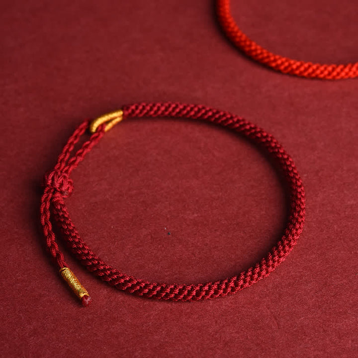 Buddha Stones Bracelet de protection ajustable en fil rouge tissé à la main - image 1