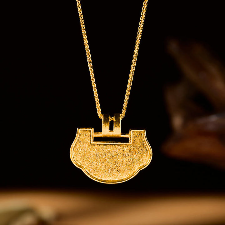 Buddha Stones Pièce de cuivre chinoise Ruyi, symbole de prospérité et d'énergie, collier de vœux - image 3