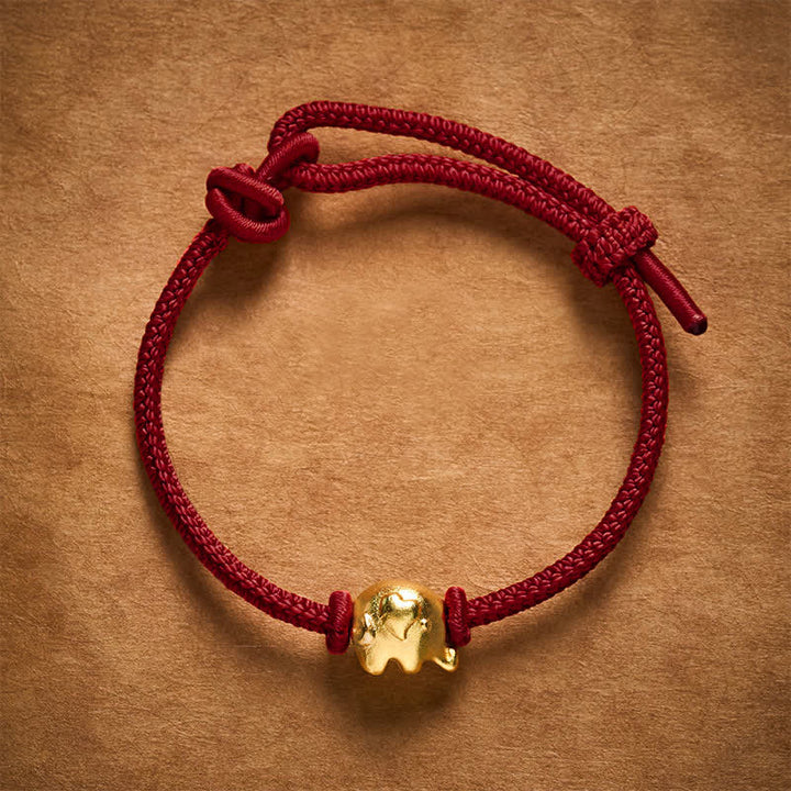 Buddha Stones Bracelet de protection en cuivre avec éléphant et ficelle rouge - image 11