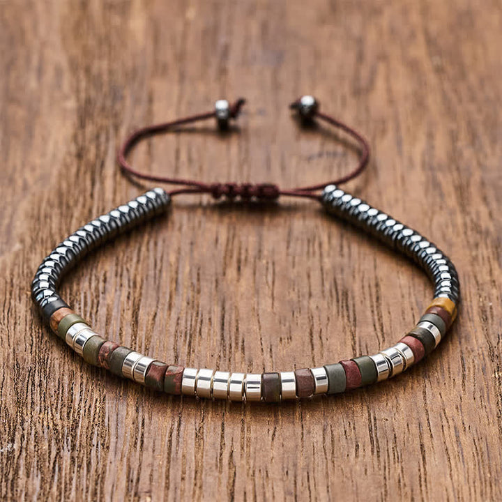 Buddha Stones Bracelet puissant en perles d'hématite - Argent - image 0